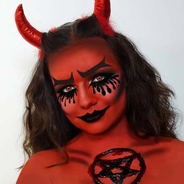 Maquillage Diable Rouge Unique