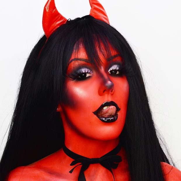Maquillage diabolique pour Halloween