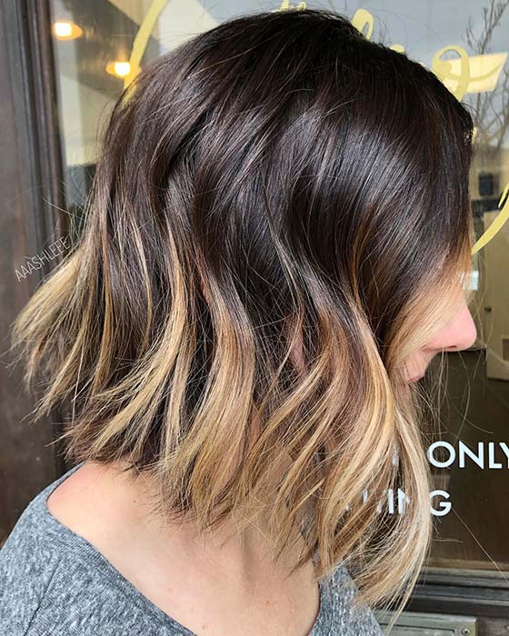 Bob ombré blond chaud