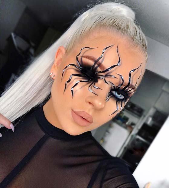 Τρομακτικό μακιγιάζ ματιών αράχνες