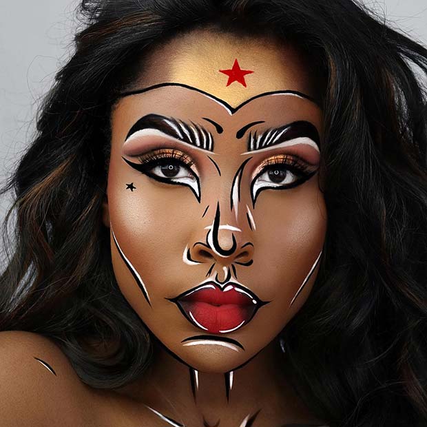 Maquillage d'Halloween de Wonder Woman