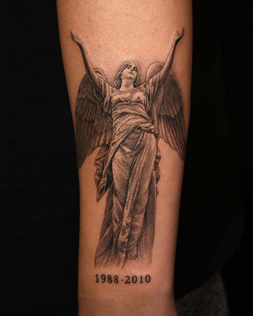 Memorial Angel Tattoo Design