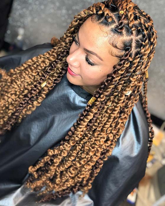 Chunky Caramel Twist Braids