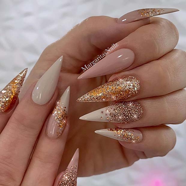 Ongles Glam Stiletto