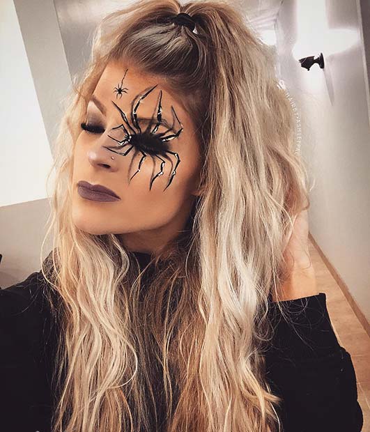 Idée de maquillage d'araignée effrayante