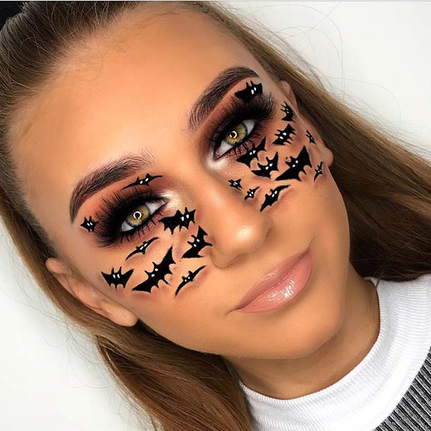 Maquillage chauve-souris pour Halloween