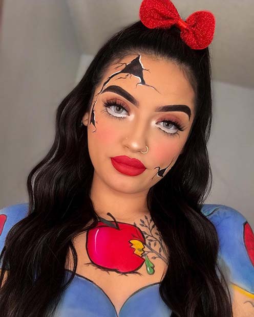 Costume de Blanche-Neige Craquelée pour Halloween