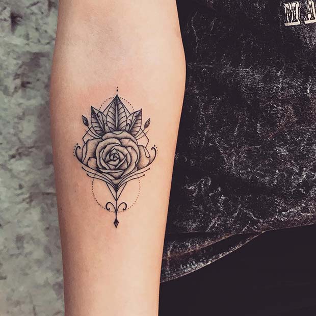 Tatouage Flèche Rose Belle