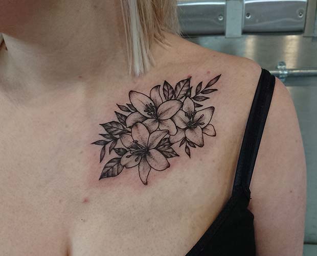 Floral Collar Bone Design