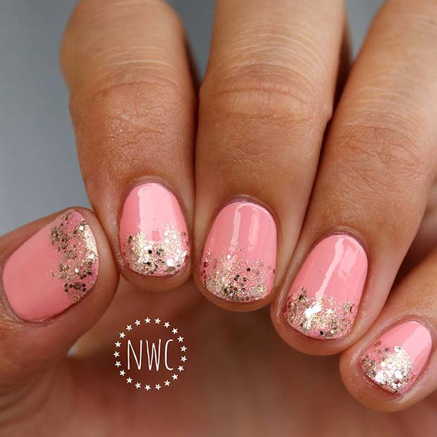 Conseils roses et scintillants Nail Design