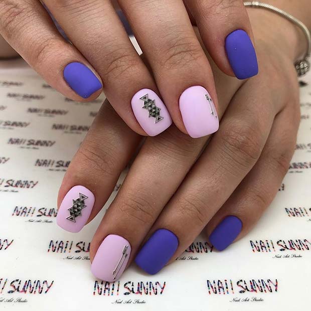 Tendance Rose et Violet Mani