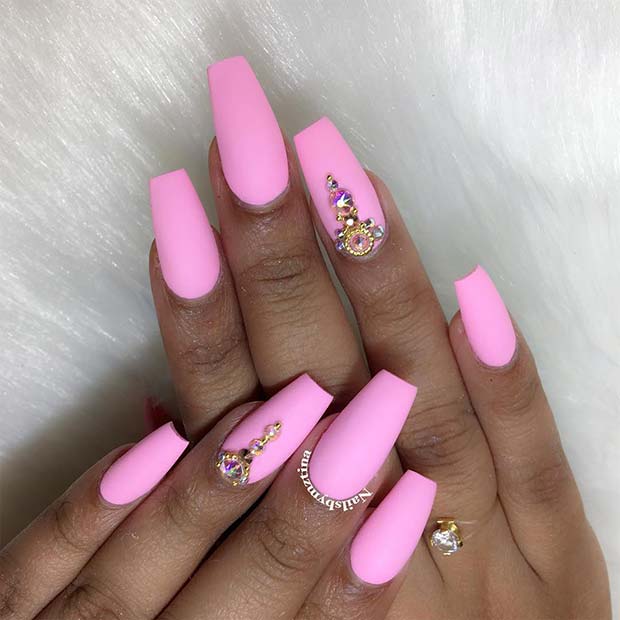 Matte Light Pink Nails