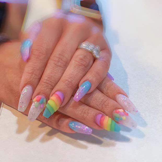 Rainbow Unicorn Nail Idea