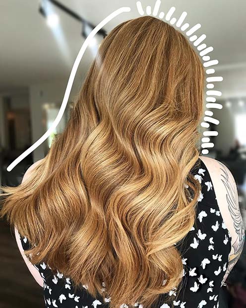 Idée de couleur de cheveux blond fraise dorée