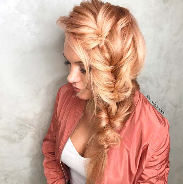 Cheveux Blond Fraise Pastel