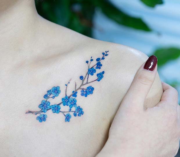 Τολμηρή ιδέα τατουάζ άνθη λουλουδιών