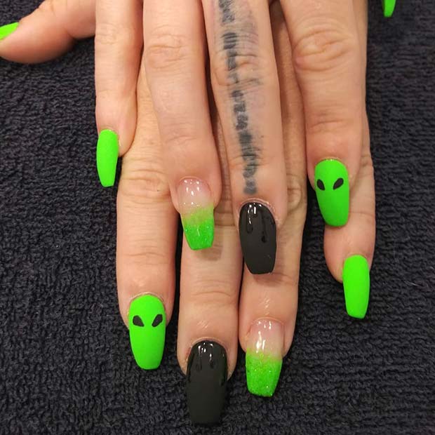 Fun Alien Nail Art