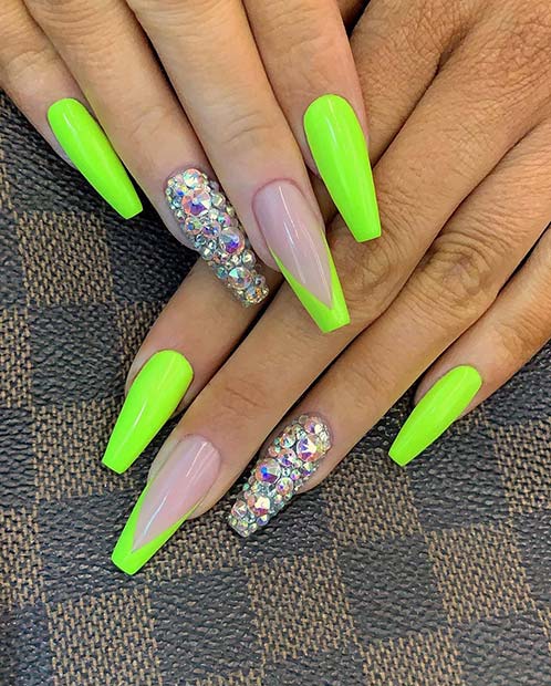 Κομψά Neon Green Nails