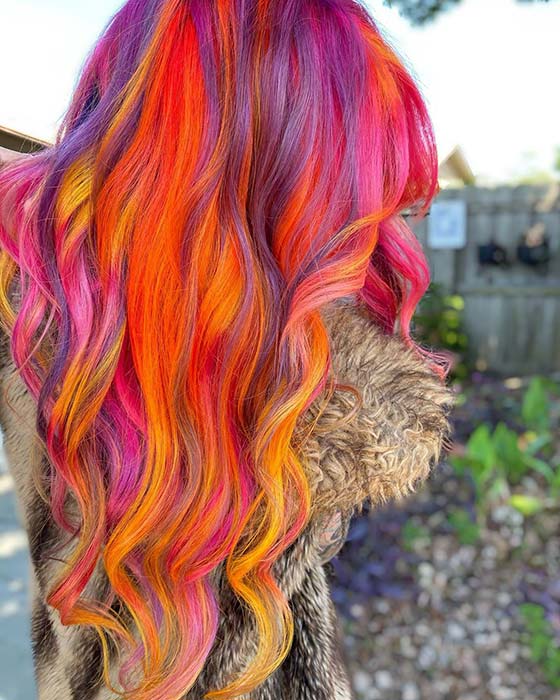 Cheveux multicolores