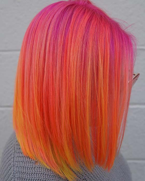 Cheveux oranges tropicaux