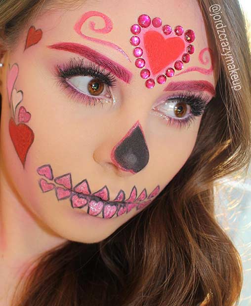 Maquillage Halloween Crâne De Sucre Joli et Facile