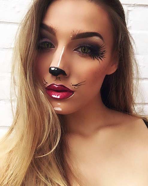 Pretty Animal Halloween Makeup Idea