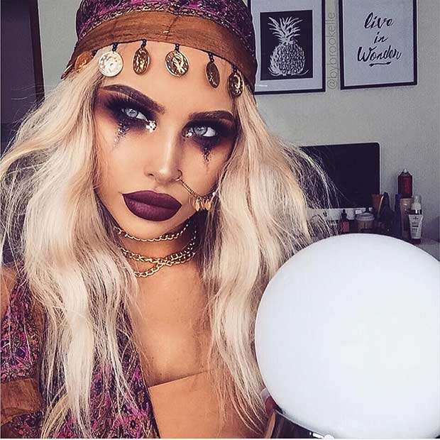 Pretty Fortune Teller Halloween Μακιγιάζ και Κοστούμι