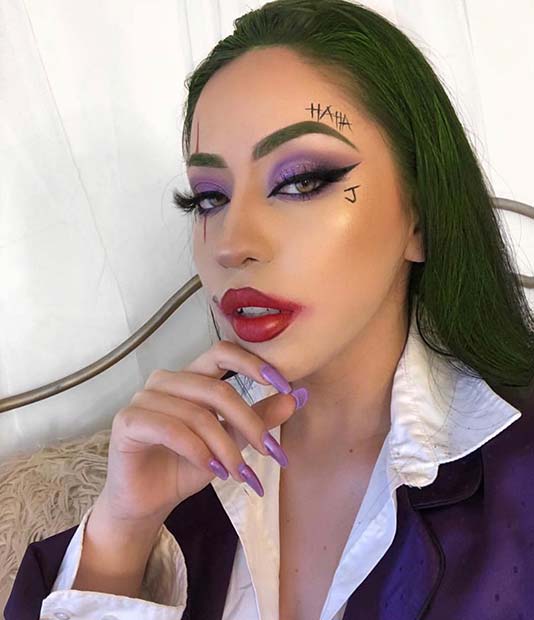 Maquillage Glam Joker inspiré pour les femmes