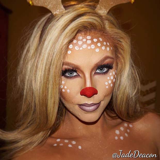 Easy Reindeer Halloween Makeup Look