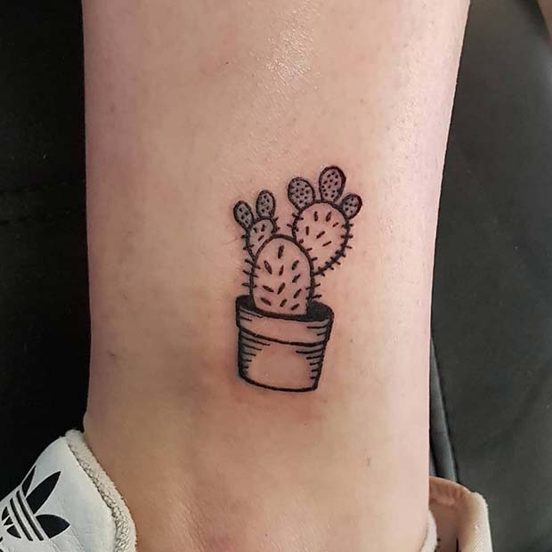 Idée de tatouage de cactus mignon