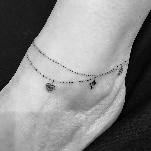 Tatouage de bracelet de cheville élégant