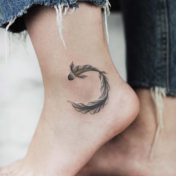 Μοναδική ιδέα τατουάζ Koi Fish Tattoo