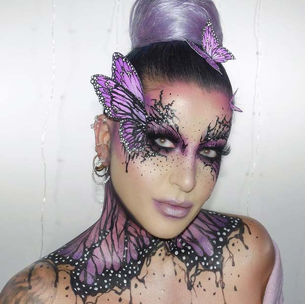 Purple Butterfly Halloween Makeup Look