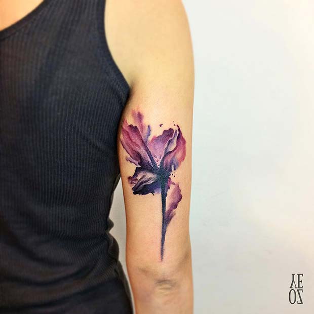 Ακουαρέλα Lily Tattoo Idea