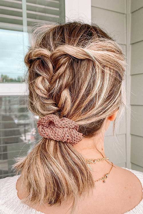 Half Up Braid into a Ponytail