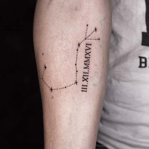 Idée de tatouage constellation d'étoiles