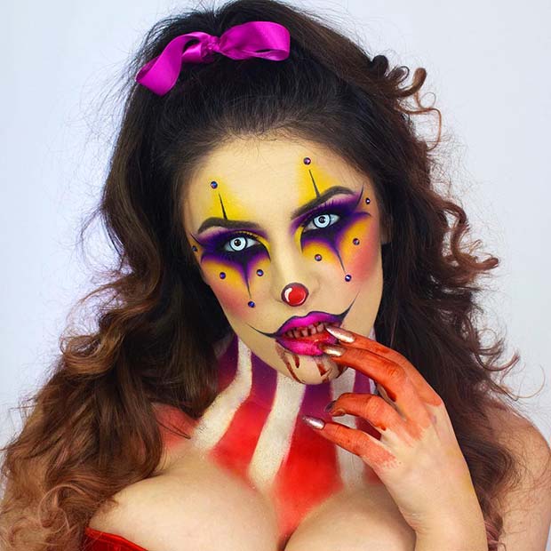 Maquillage Halloween Clown Effrayant