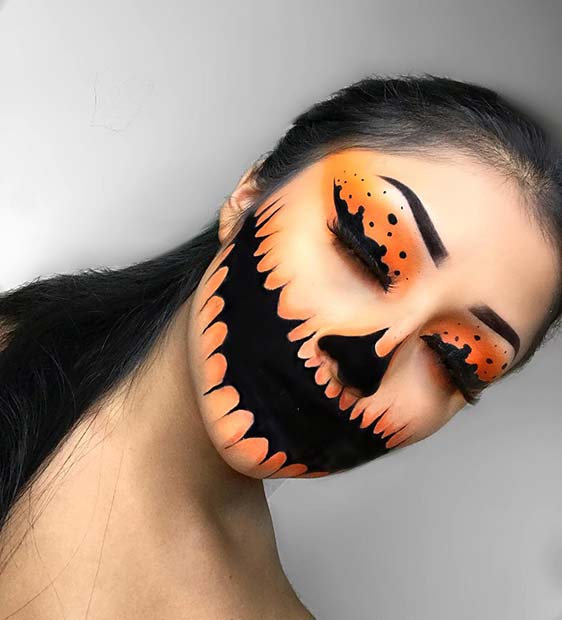 Maquillage Halloween Citrouille Effrayant