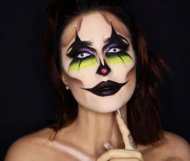 Maquillage de clown effrayant pour Halloween