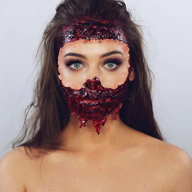 Idée de maquillage effrayant pour Halloween