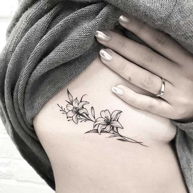 Ιδέα για τατουάζ Lily Rib