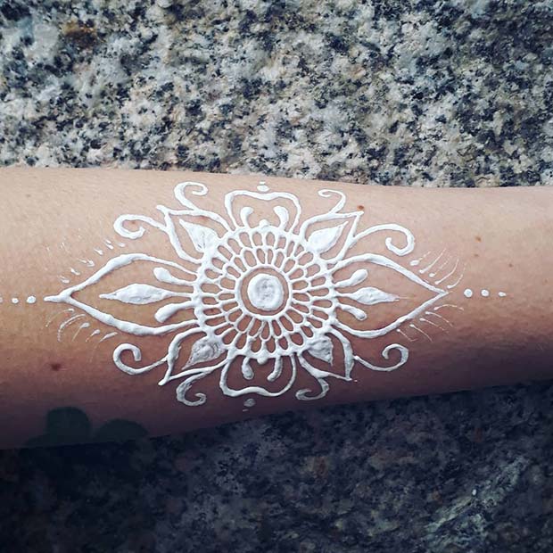 Floral White Mehndi Design