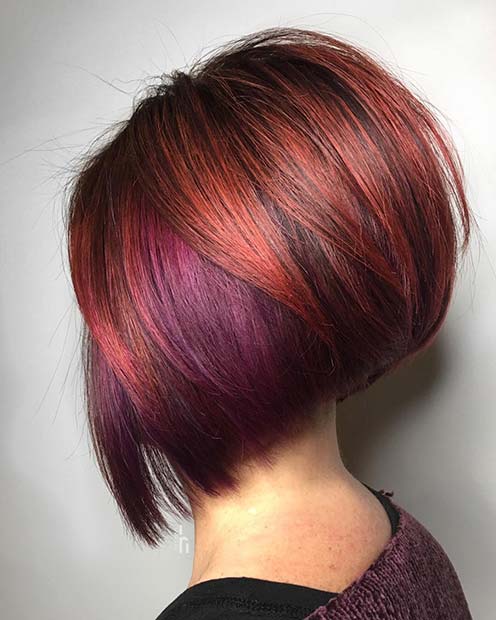 Idée Bob rouge et violet