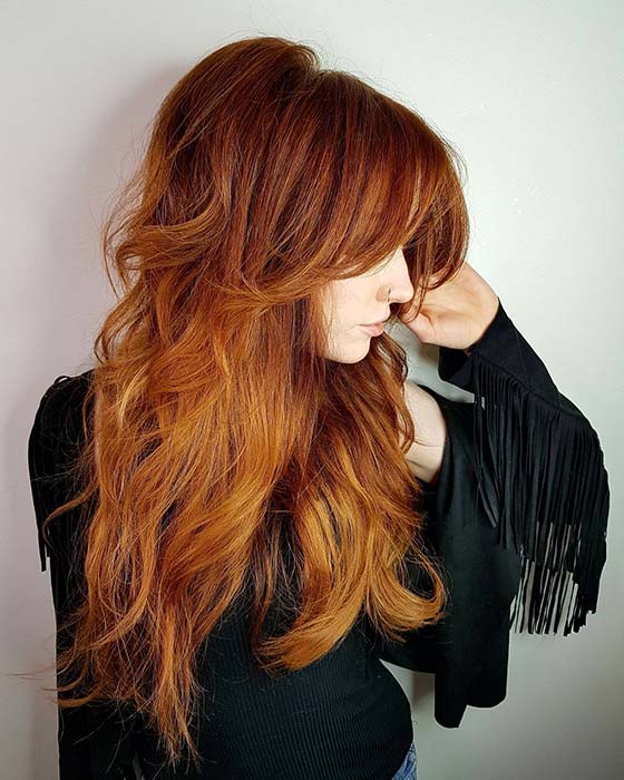 Fiery Feathered Hair