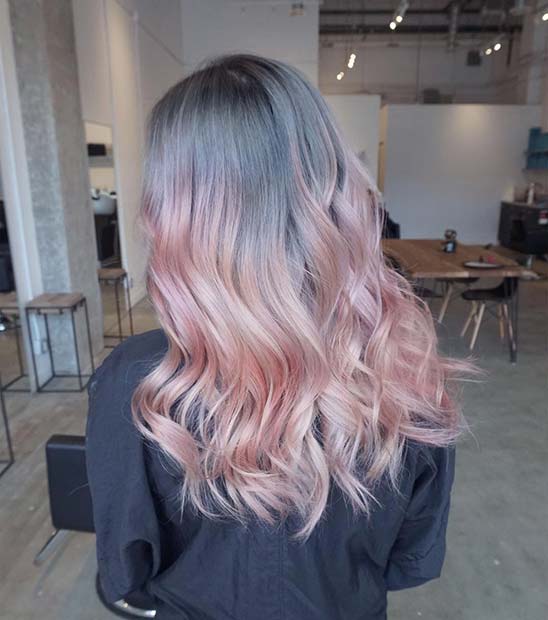 Gris à Pastel Rose Or Ombre