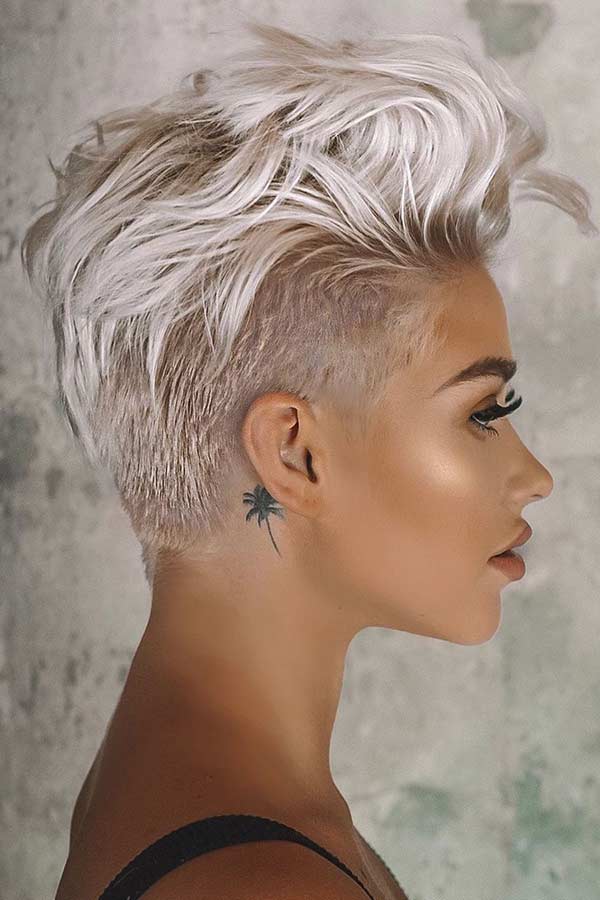 Edgy Shaved Short Blonde Haircut