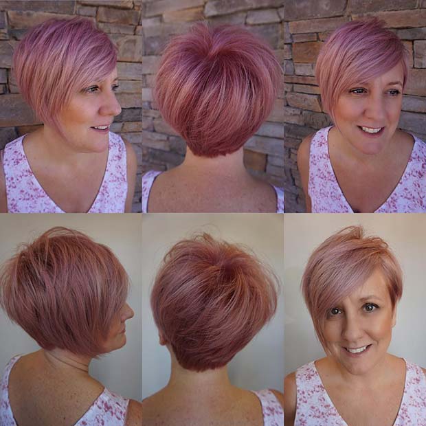 Μαλακό ροζ κοντά μαλλιά
