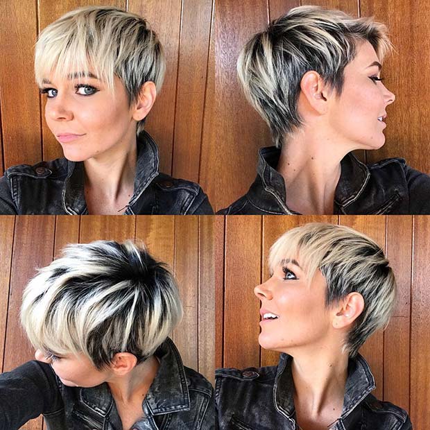 Μαύρο και ξανθό Pixie Cut