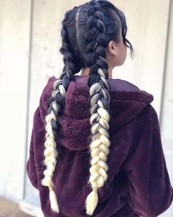 Ξανθές Ombre Dutch Braids