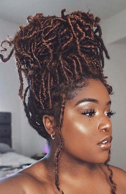 Goddess Faux Loc Updo